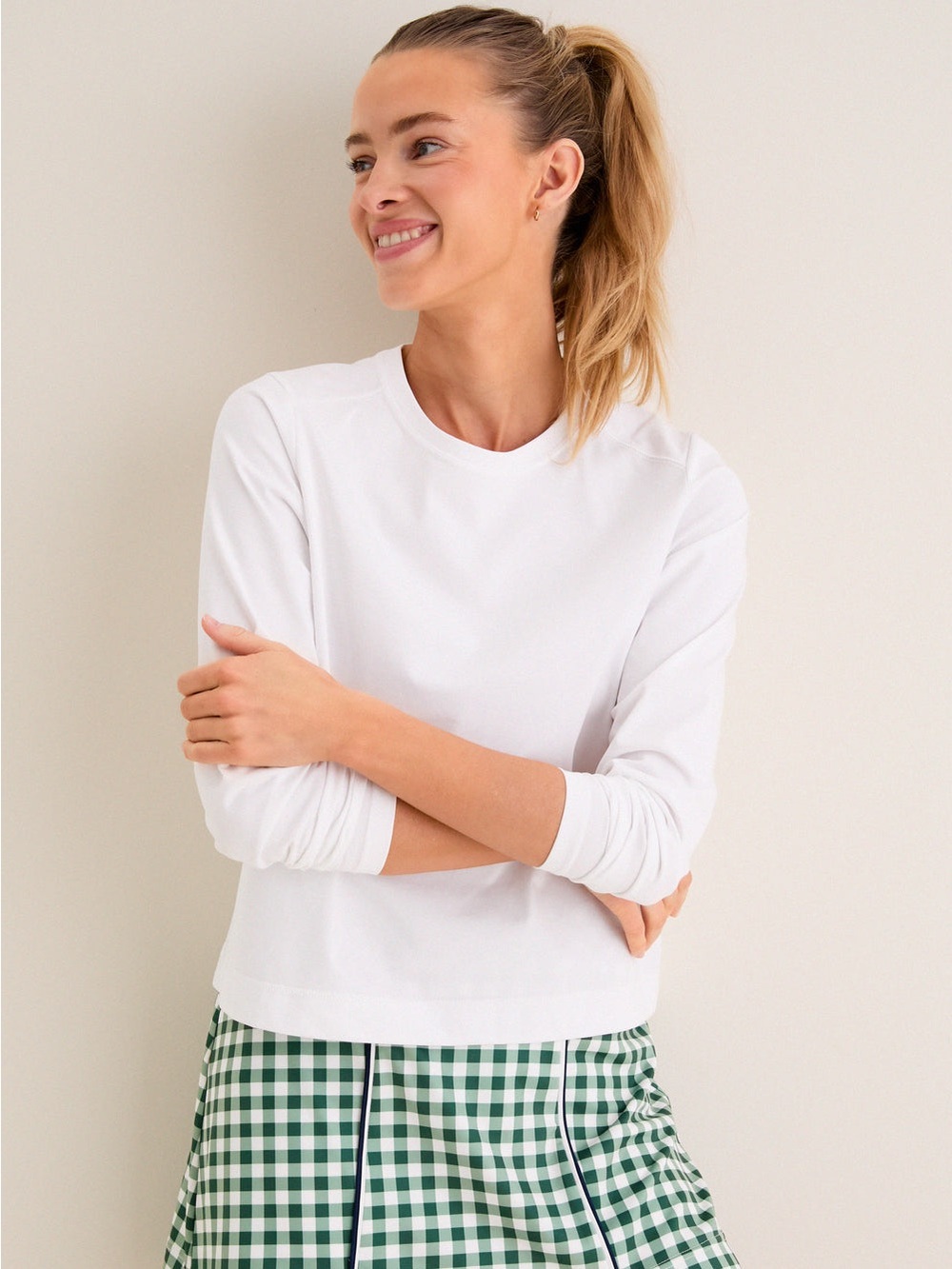 Tuckernuck White Long Sleeve Performance Cotton Sasha Tee NWT